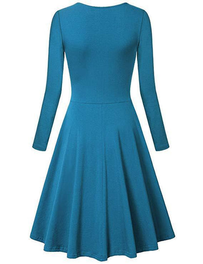 Elegant V Neck Long Sleeves Dresses