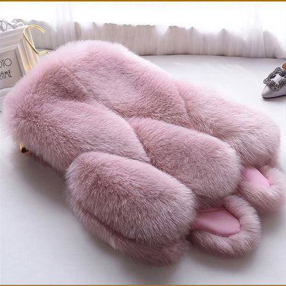 Fashion Women Artificial Fox Fur Sleeveless Vest