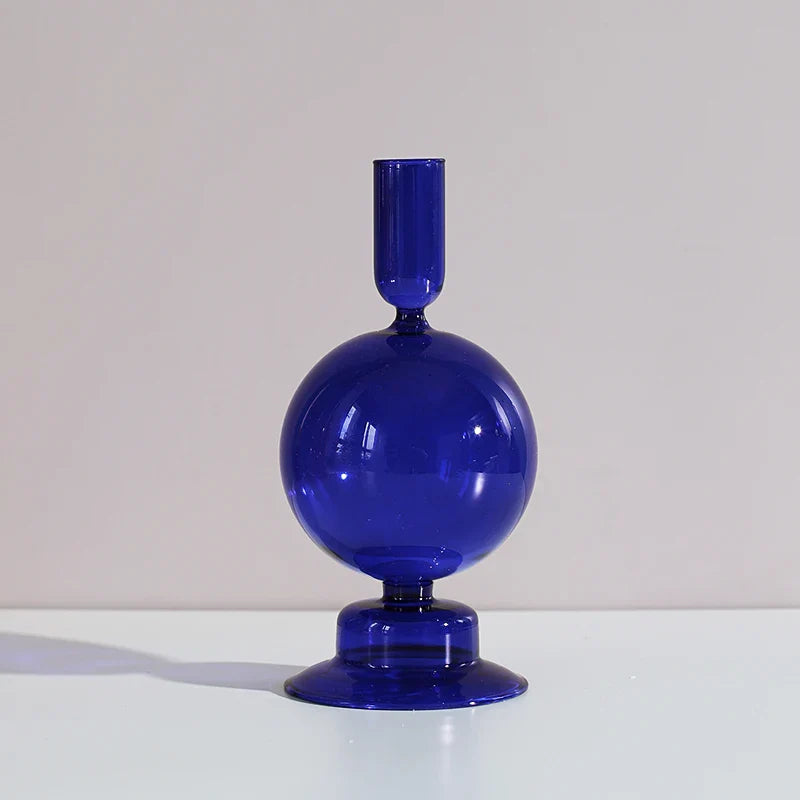 Nordic Glass candle holders, romantic Dinner home decoration, candlestick for birthday wedding, candle holder portavelas decor