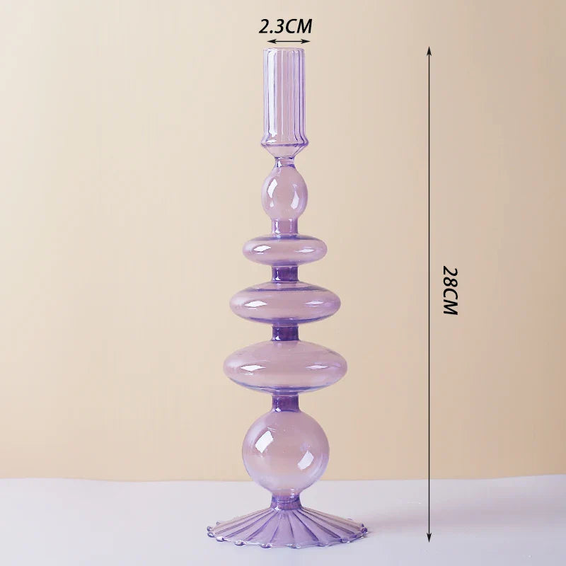 Nordic Glass candle holders, romantic Dinner home decoration, candlestick for birthday wedding, candle holder portavelas decor