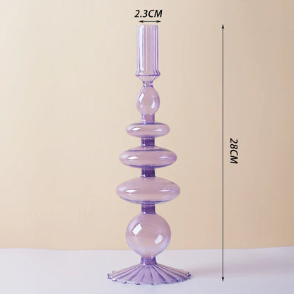 Nordic Glass candle holders, romantic Dinner home decoration, candlestick for birthday wedding, candle holder portavelas decor