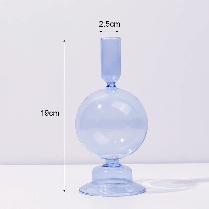 Candle Holders Glass Candlesticks Wedding Decoration Party Desktop Vases Home Decor Romantic Candlelight Dinner Room Decoration