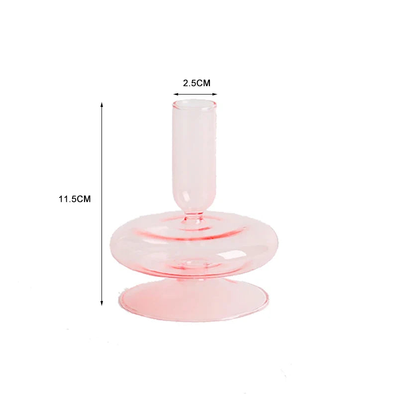 Nordic Glass candle holders, romantic Dinner home decoration, candlestick for birthday wedding, candle holder portavelas decor