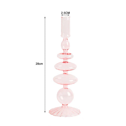 Nordic Glass candle holders, romantic Dinner home decoration, candlestick for birthday wedding, candle holder portavelas decor