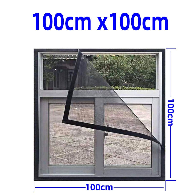 Insect Window Screen Mesh,Indoor Anti Fly Curtain Tulle Summer Invisible Anti-Mosquito Removable Washable Customize Screen Net