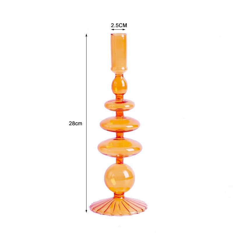 Nordic Glass candle holders, romantic Dinner home decoration, candlestick for birthday wedding, candle holder portavelas decor