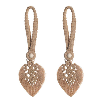 2 Pack Macrame Curtain Tiebacks Decorative Curtain With Bead Kawaii Boho Room Decor Home Living Room Decoration Gift