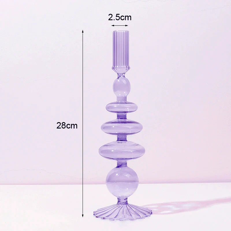 Candle Holders Glass Candlesticks Wedding Decoration Party Desktop Vases Home Decor Romantic Candlelight Dinner Room Decoration