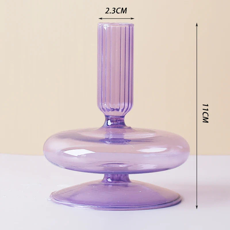 Nordic Glass candle holders, romantic Dinner home decoration, candlestick for birthday wedding, candle holder portavelas decor