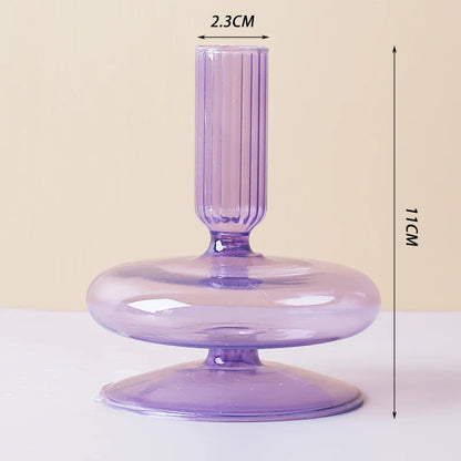 Nordic Glass candle holders, romantic Dinner home decoration, candlestick for birthday wedding, candle holder portavelas decor