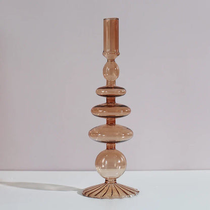 Nordic Glass candle holders, romantic Dinner home decoration, candlestick for birthday wedding, candle holder portavelas decor