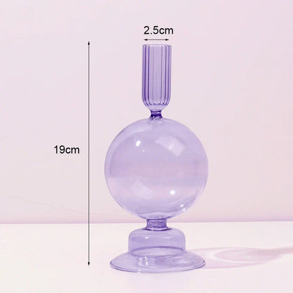 Candle Holders Glass Candlesticks Wedding Decoration Party Desktop Vases Home Decor Romantic Candlelight Dinner Room Decoration