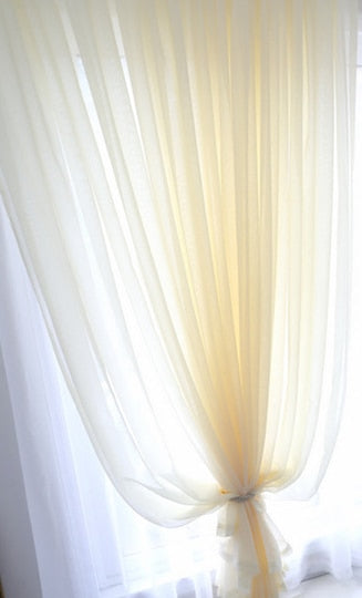 300cm Height Pure Color Curtain Living Room Window Finished Tulle Sheer Voile Curtains For Bedroom  Drapes