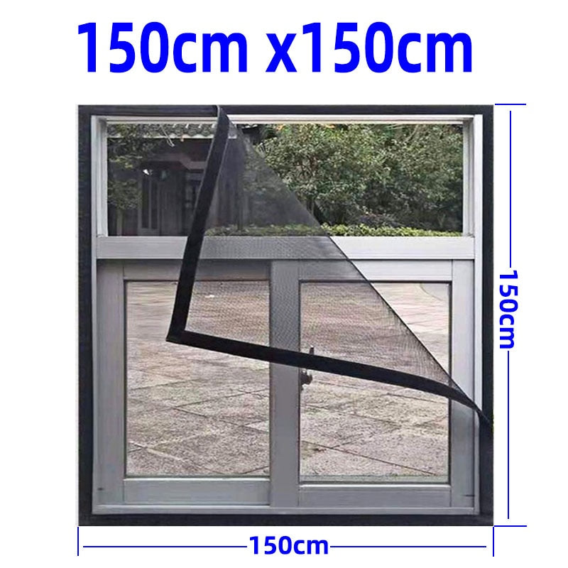 Insect Window Screen Mesh,Indoor Anti Fly Curtain Tulle Summer Invisible Anti-Mosquito Removable Washable Customize Screen Net