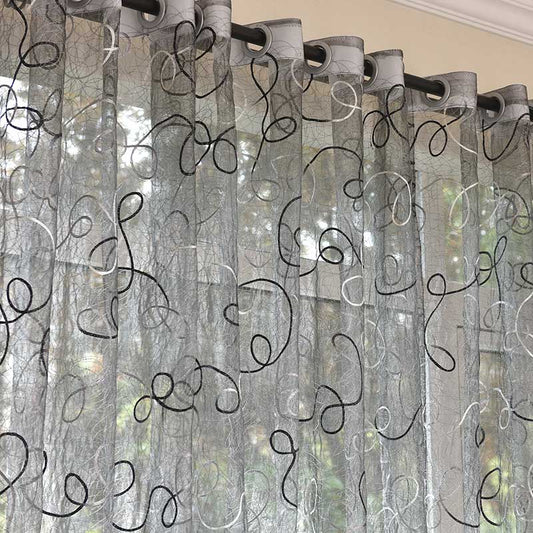 Modern Bird Nest  Embroidered  Tulle Curtains for Living Room Window Treatment Sheer Voile Curtain for Bedroom Custom Home
