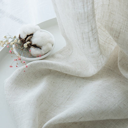 Modern  Japanese style linen curtain Thicken gauze curtain contracted bedroom wave window balcony gauze shading window screen