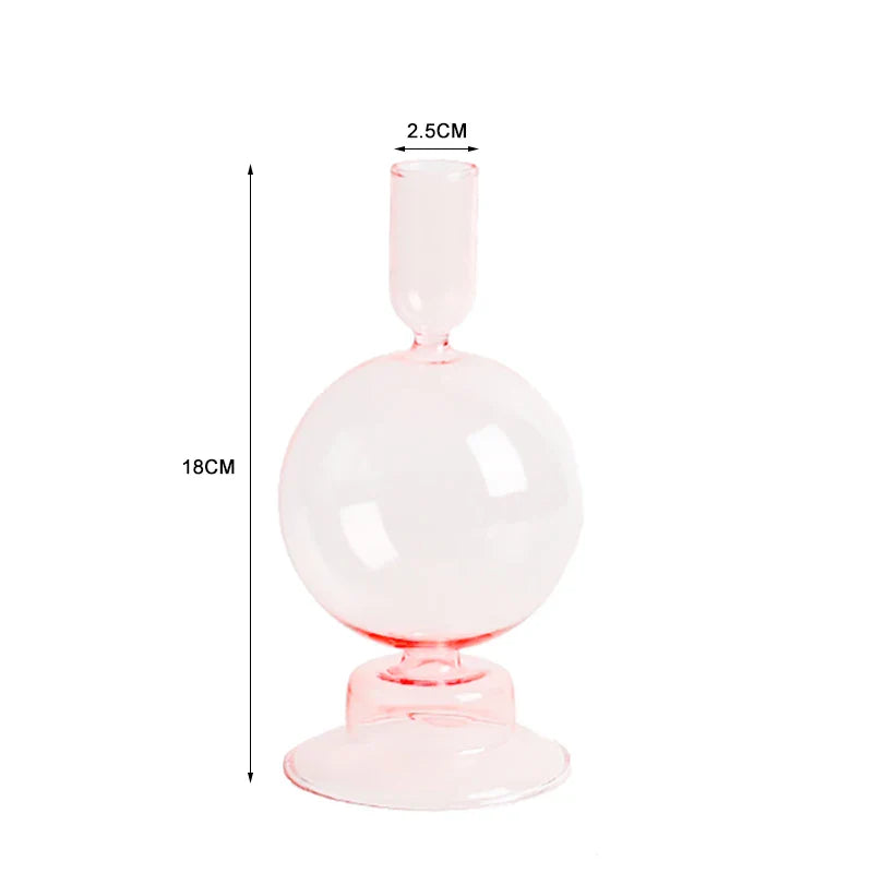 Nordic Glass candle holders, romantic Dinner home decoration, candlestick for birthday wedding, candle holder portavelas decor