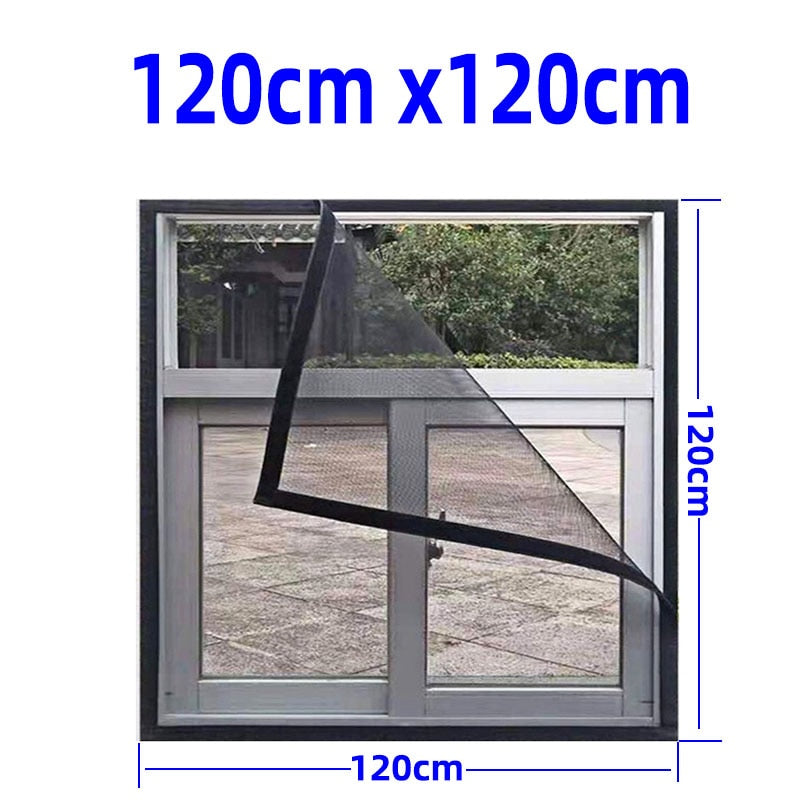 Insect Window Screen Mesh,Indoor Anti Fly Curtain Tulle Summer Invisible Anti-Mosquito Removable Washable Customize Screen Net