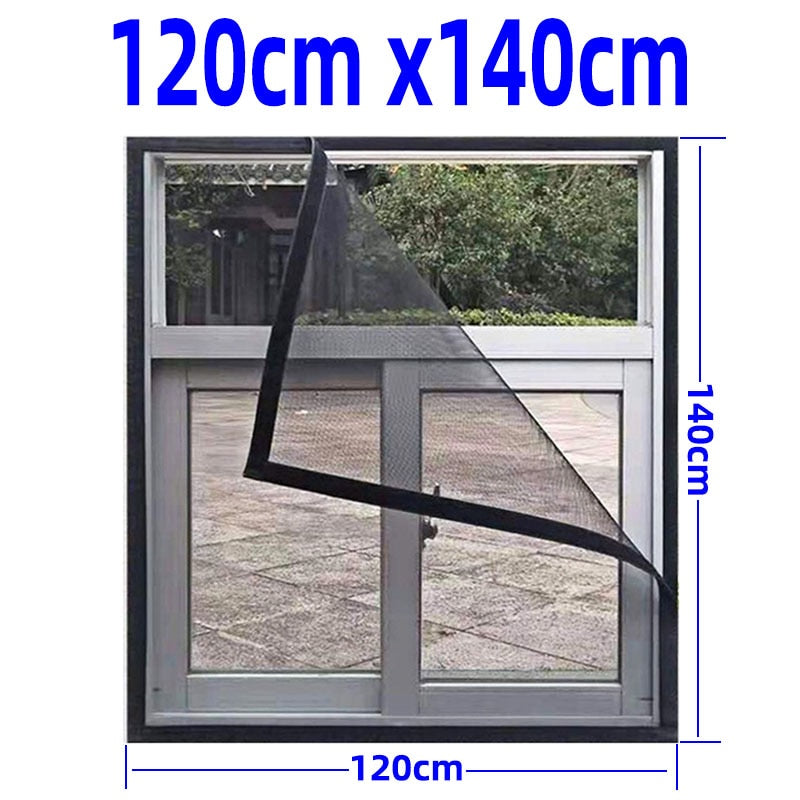 Insect Window Screen Mesh,Indoor Anti Fly Curtain Tulle Summer Invisible Anti-Mosquito Removable Washable Customize Screen Net