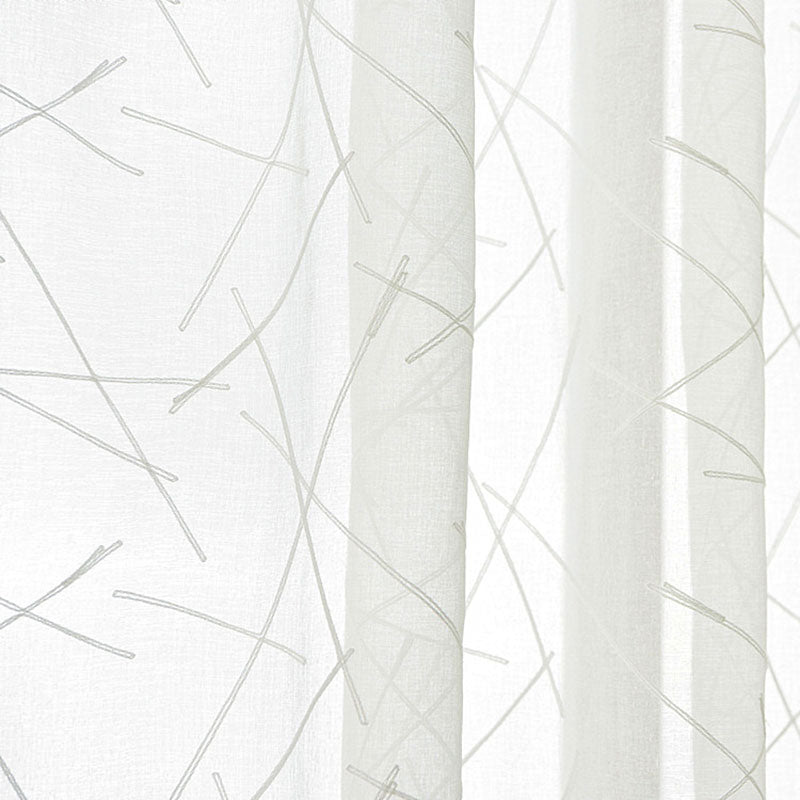 White Embroidery Tulle Window Curtains for Living room Geometry Sheer Curtains for Bedroom Voile Curtain Drapes Blind Finished