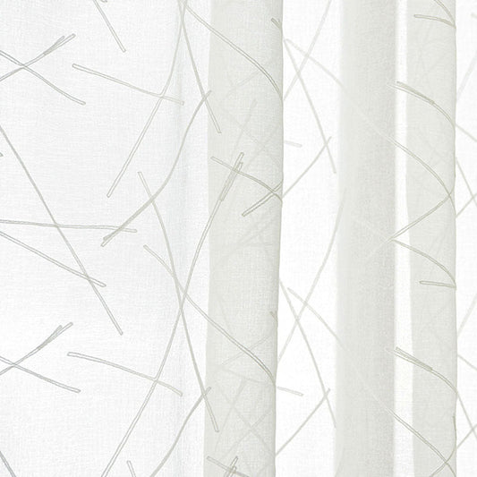 White Embroidery Tulle Window Curtains for Living room Geometry Sheer Curtains for Bedroom Voile Curtain Drapes Blind Finished