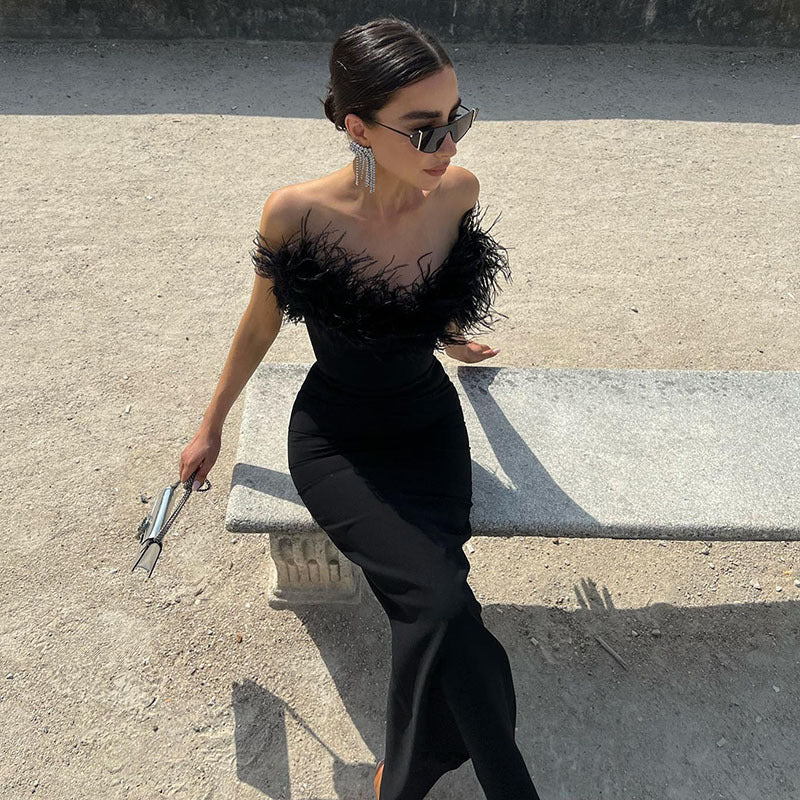 Sexy Strapless Mermaid Black Dresses