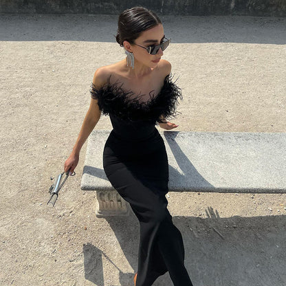 Sexy Strapless Mermaid Black Dresses