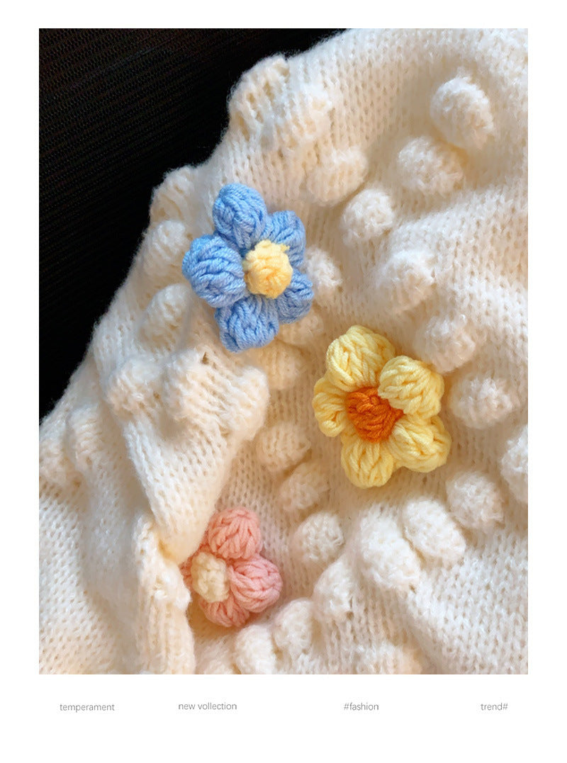3d Designed Handmade Knitted Flower Cardigans
