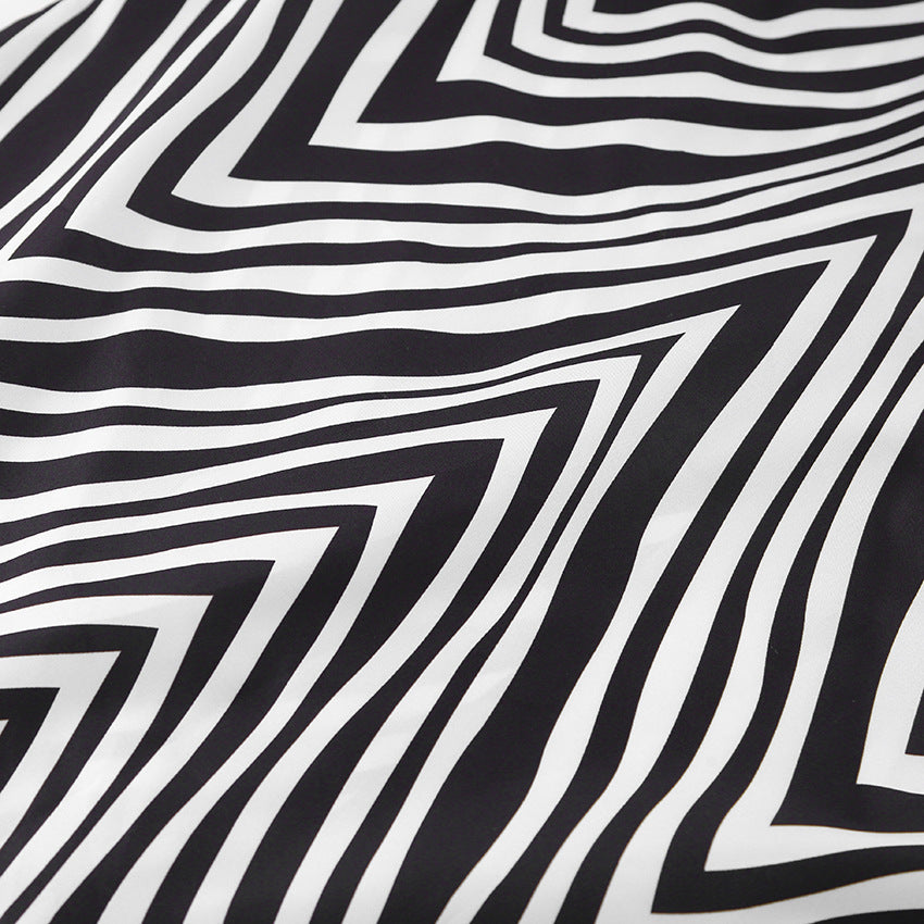 Fashion Black & White Stripes Two Pieces Suits for Women