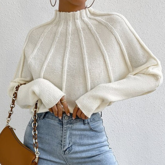 Casual High Neck Pullover Knitted Sweaters