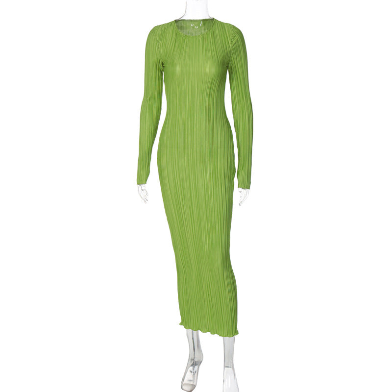 Fashion Round Neck Long Sleeves Dresses