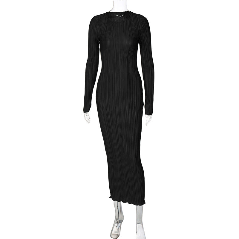 Fashion Round Neck Long Sleeves Dresses