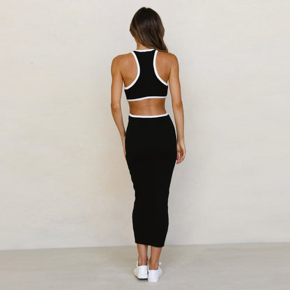 Sexy Backless Knitted Sheath Midi Dresses
