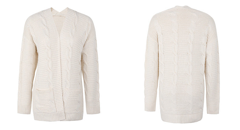 Fashion Twist Knitted Cardigan Coats
