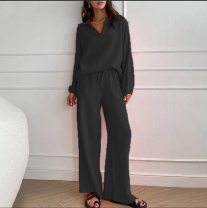 Trendy Women's Linen Two Piece Set with Long Sleeves for Stylish Casual Looks