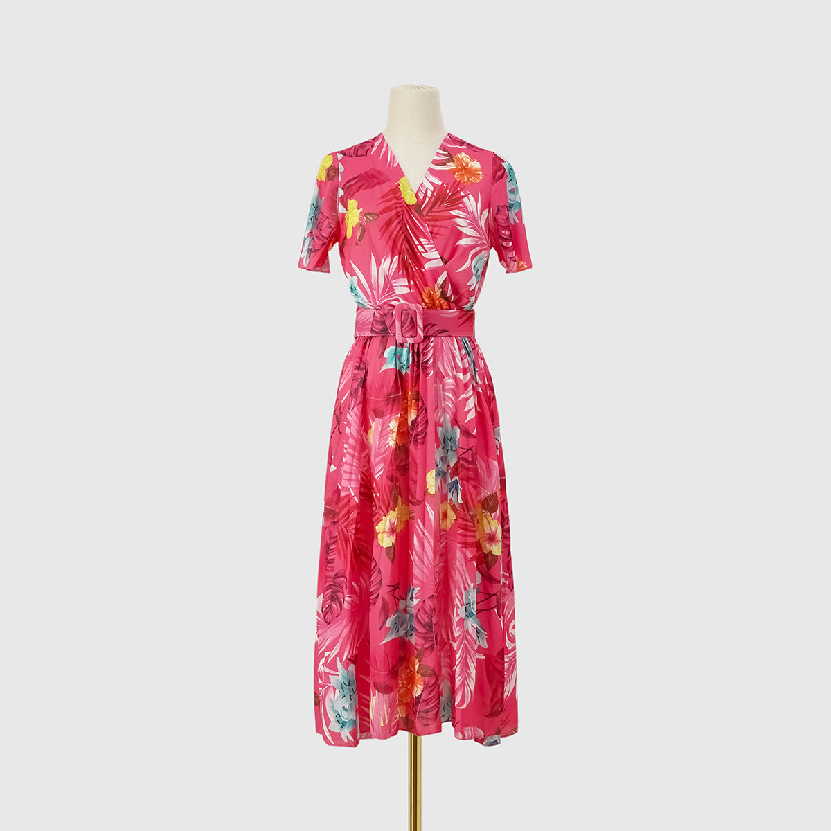 Summer Floral Print Short Sleeves Midi Dresses