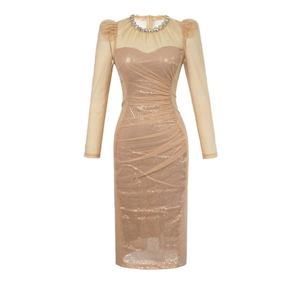 Sexy Gold Sequin Party Dresses
