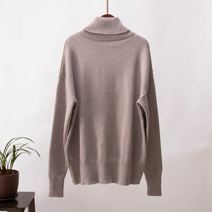 Fashion High Neck Knitted Pullover Sweaters for Women