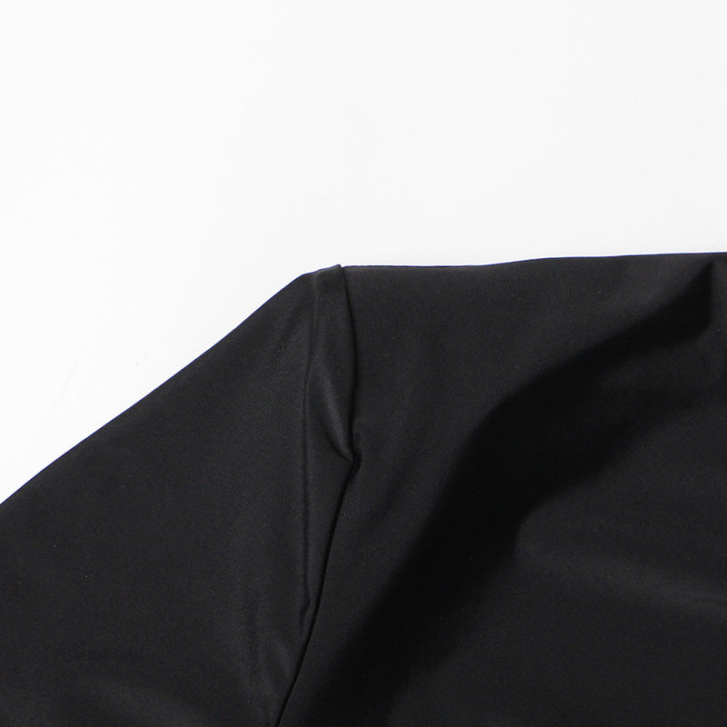 Sexy One Shoulder Waist Baring Black Evening Party Dresses