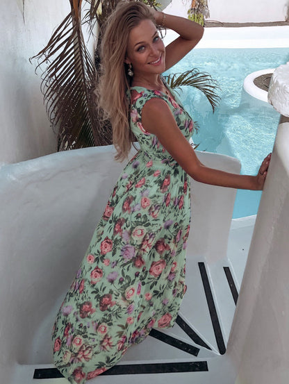 Leisure Chiffon Sleeveless Summer Long Dresses