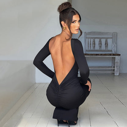 Fashion Backless Long Sheath Dresses