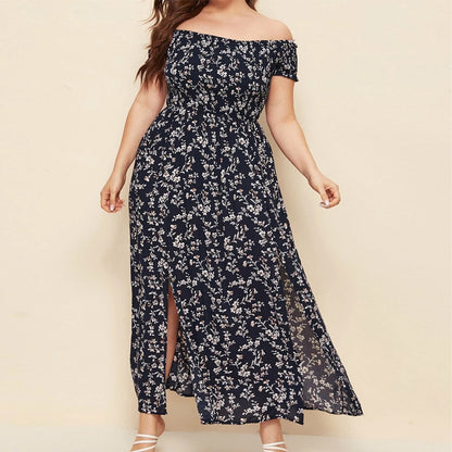 Casual Boho Off The Shoulder Summer Plus Sizes Dresses