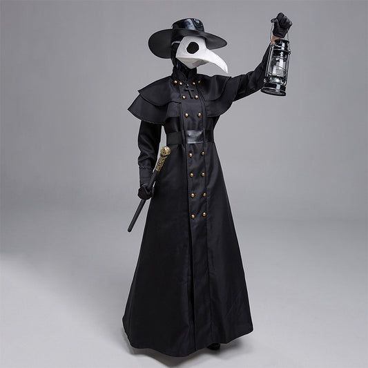 Halloween Medieval Punk Style Plague Doctor Costume Beak Crow Mask Costume 9201