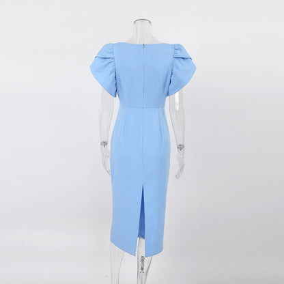 Summer Blue Bodycon Midi Dresses