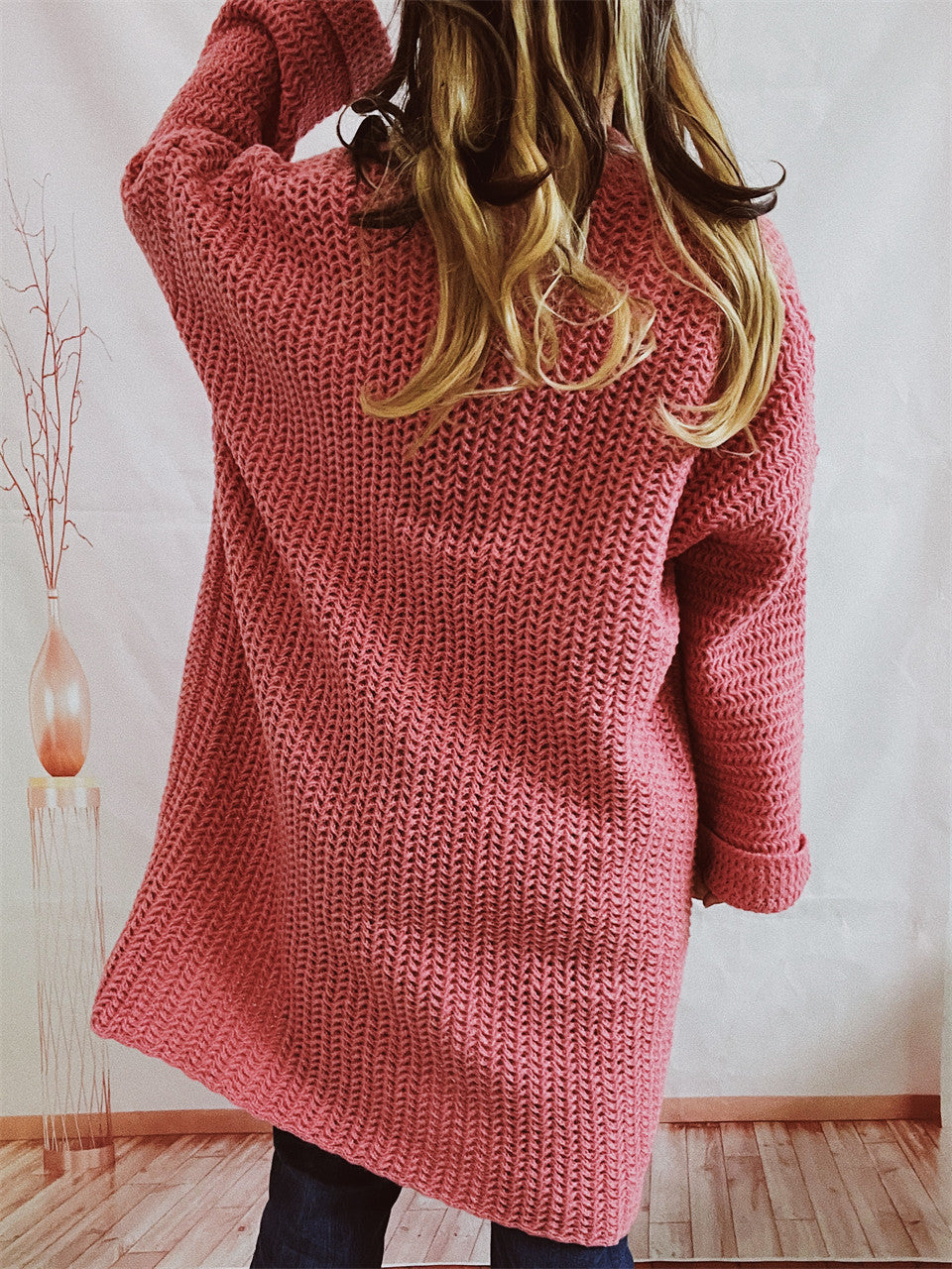 Casual Long Knitted Coats with Large Pockets