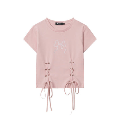 Designed Cotton Short Sleeves T Shirts for Girls