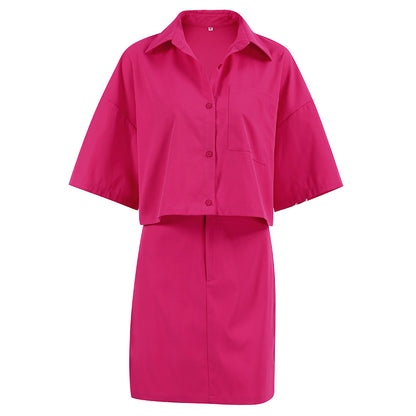 Casual Short Sleeves Shirts & Short Skirts for Women