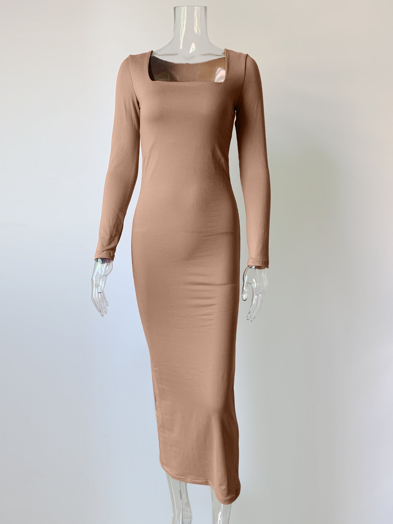 Sexy Simple Style Long Sleeves Solid Dresses