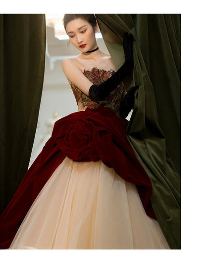 Gorgeous Ball Gown Wedding Party Dresses/Evening Dresses with Bustle