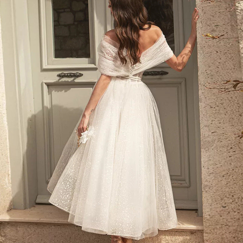 Sexy Off The Shoulder V Neck Party Dresses without Belt